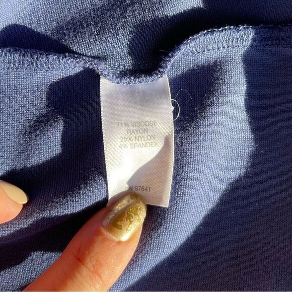 J Jill Extra Blue seamed ponte 3/4 Sleeve Midi Dress, Size X3 - Picture 12 of 14